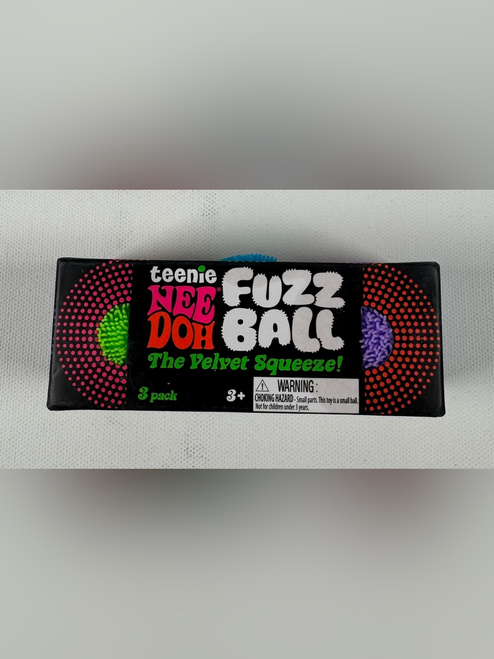 Nee Doh Teenie Fuzz Ball The Velvet Squeeze 3 Pack Multicolor Purple Blue Green